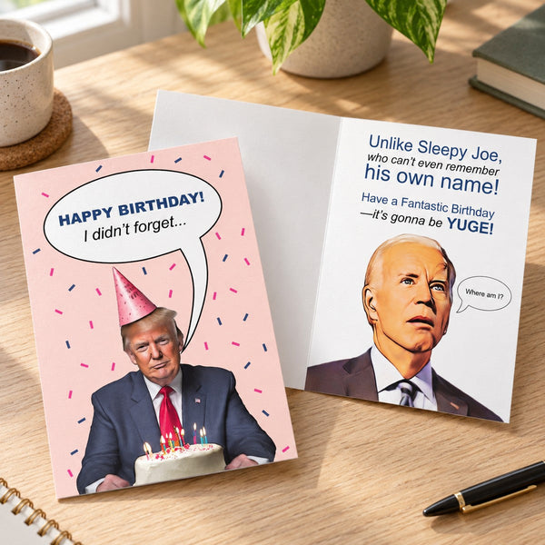 Trump Happy Birthday Card - Featuring Sleepy Joe Biden